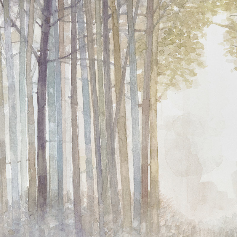 3 toiles - Forêt avec couleurs calmes et éléments suspendus