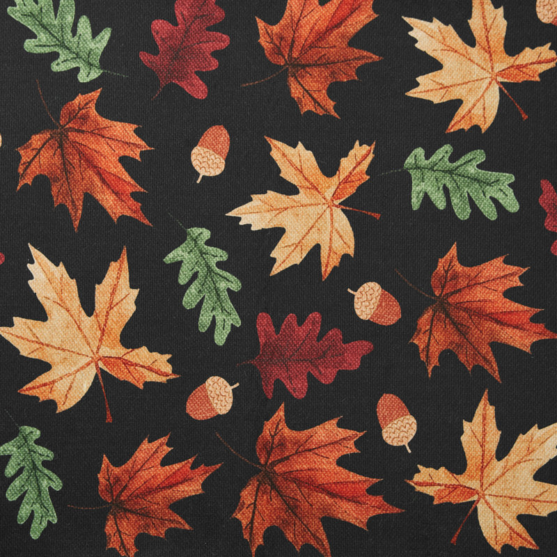 Tapis de cuisine CHI Madeline 20 po x 33 po, Feuilles, noir