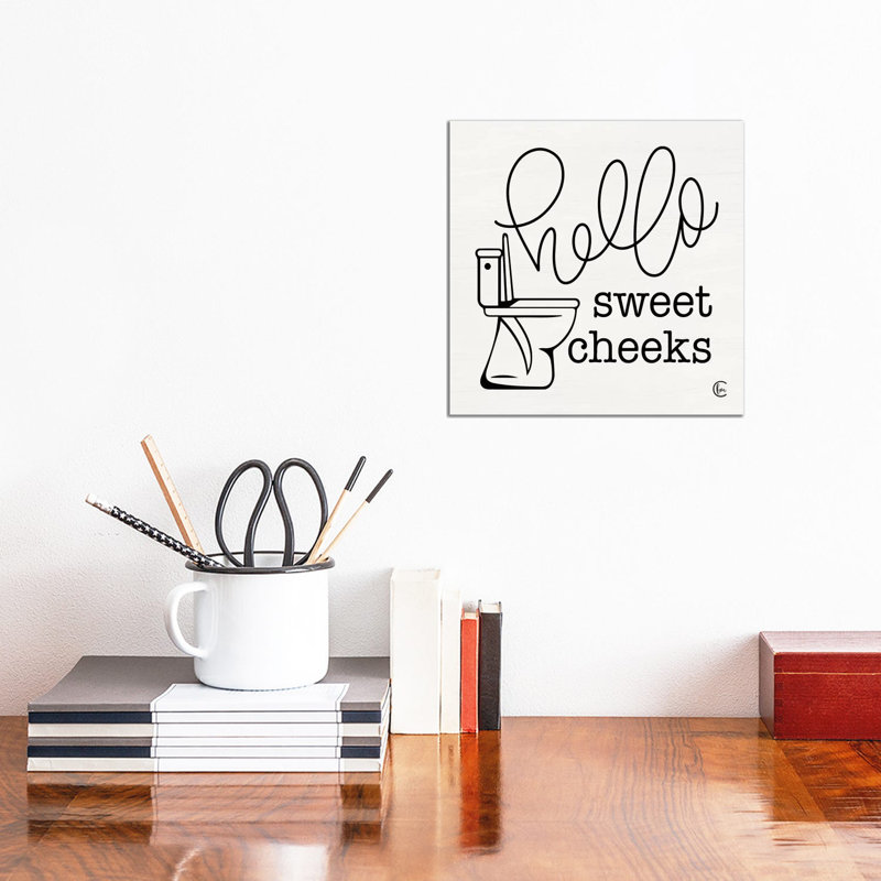 Hello Sweet Cheeks - Print on Canvas, 30.48 cm H x 30.48 cm W, No Frame