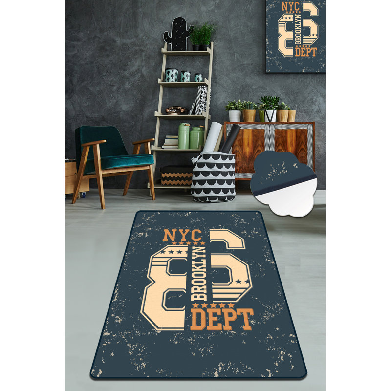 Antibacterial Washable Carpet, 3.9 x 5.9 Feet | 100% Polyester, Pile Height: 0.4 Inches, Non-Slip Underside | Machine Washable at 86°F, Easy Care, Durable & Stylish for Living Room, Bedroom, and Office Spaces