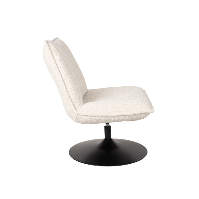 Jax Swivel Chair, White Polyester Blend