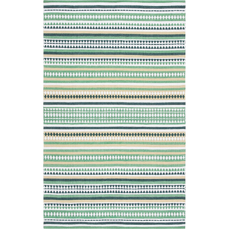 Adama Hand Woven Cotton Striped Rug, Rectangle 4' x 6'