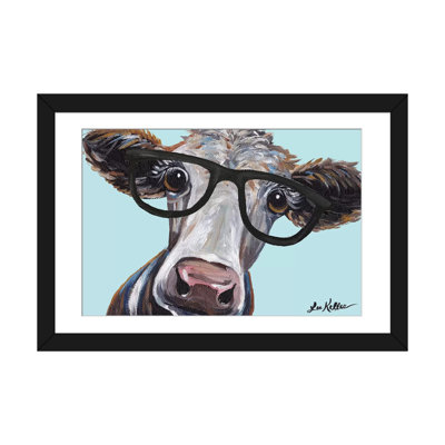 " Cora The Cow With Glasses " by Hippie Hound Studios