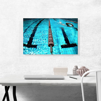 Natation, piscine, nageur, reproduction de photo sur toile tendue