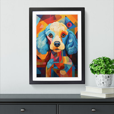 XYZ-FRM-V1223-5264 Poodle Cubism No.2 - Single Picture Frame Print on Wood