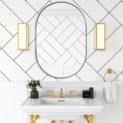 Miroir de vestibule ovale argenté 20x33 pouces