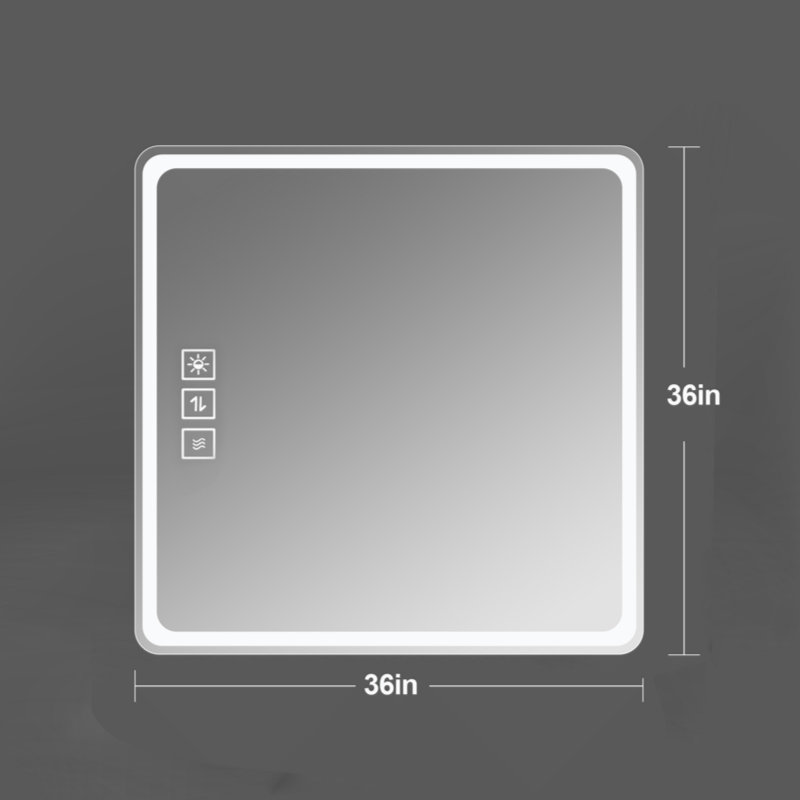 Christchurch LED Bathroom Mirror Vanity Mirrors with Front Lights Wall Mounted Anti-Fog Frameless Make Up Mirror with Light 5 mm Copper-Free Silver Mirror Horizontal or Vertical