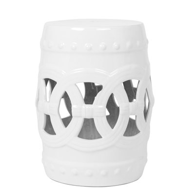 Stylish Glazed Ceramic Drum Stool for Indoor and Outdoor Use, Perfect as a Side Table or Accent Garden Stool