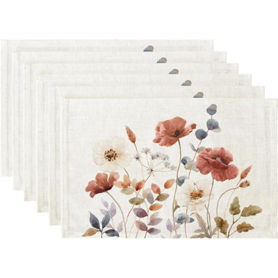 Napperons en tissu de lin, napperons Boho imperméables et durables pour la cuisine, ensemble de 6 napperons rustiques lavables