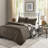 Reversible Quilt - 3 Pieces, Black/Brown, Microfiber Back, Zippered Shams Microfiber, Plaid Reverse, Machine Washable