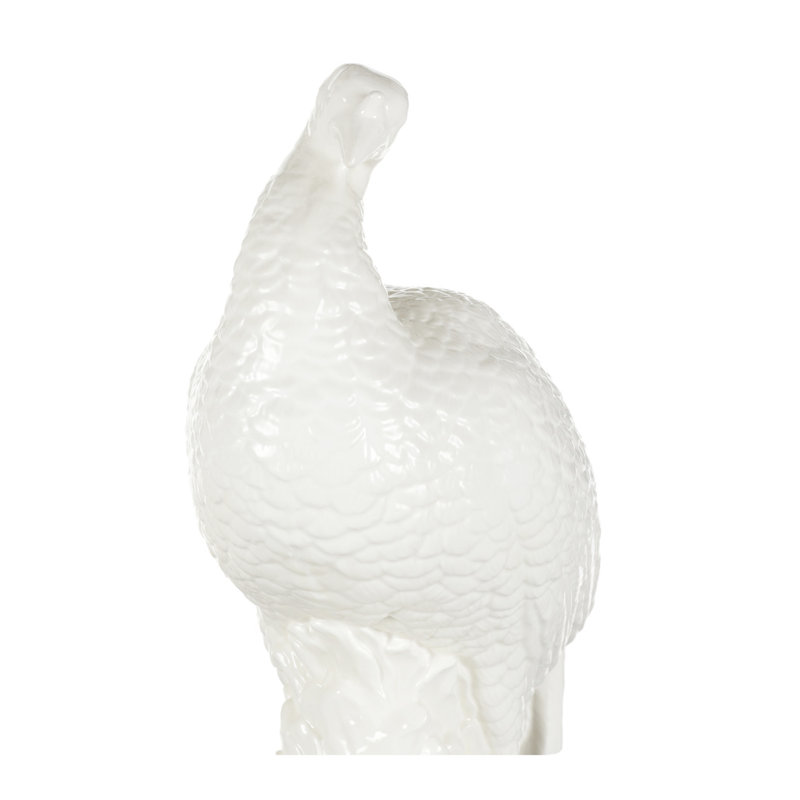 White Ceramic Thanksgiving Turkey Figurine