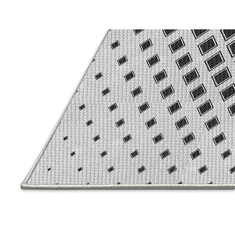 Tapis noir/gris à motifs, Rectangle 5 pi x 7 pi