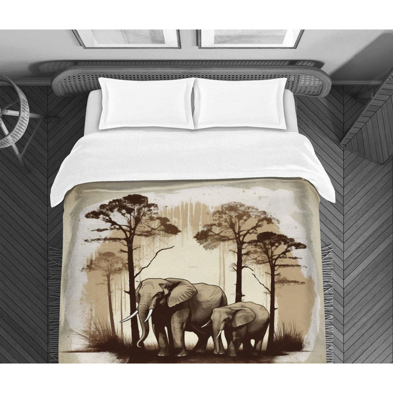 Literie forêt éléphant, Édredon très grand
