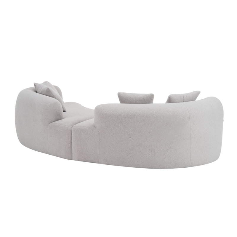 Boneless 106.7" Upholstered Curved Sofa, Gray