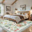 Tapis à motif floral Boho