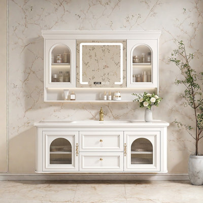French retro light luxury bathroom cabinet