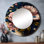 Quamae bourgogne et bleu Daisy Bunch I - miroir décoratif Daisy, miroir mural traditionnel, impression d'art en métal