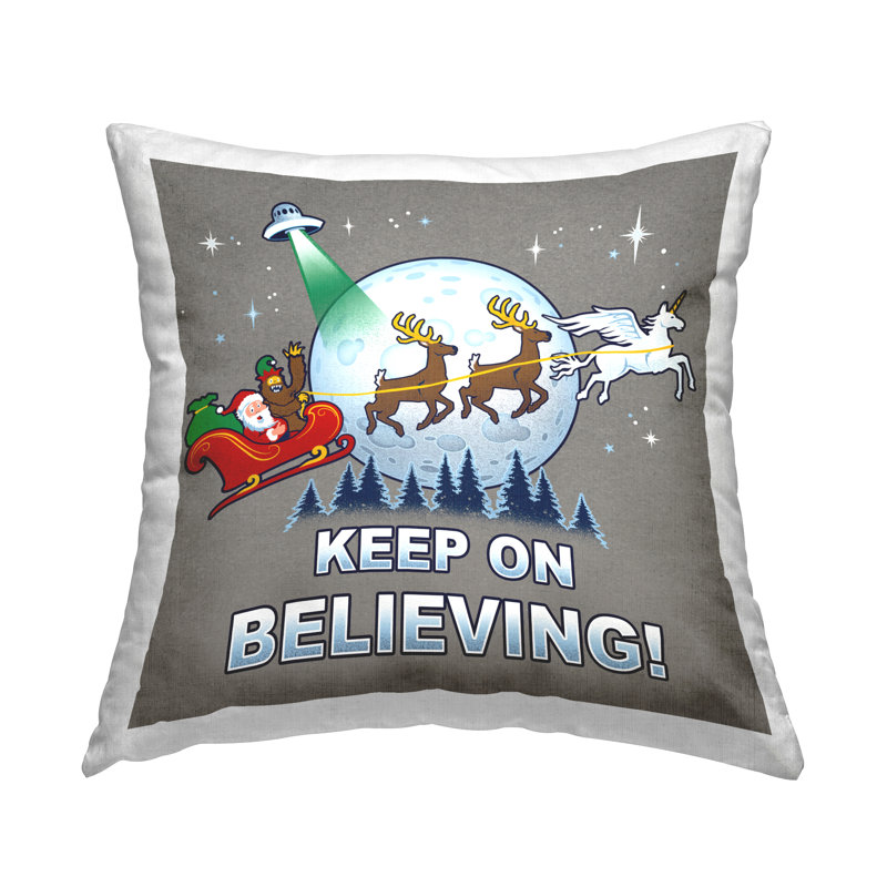 Coussin décoratif «Keep on Believing Holiday» par Jedco Brands, Inc.