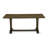 6 Piece Set a Distressed Jacobean Top Kitchen Table in Trestle Base with Bench and 4 Dark Khaki Linen Fabric Dining Chairs - Distressed Jacobean Finish-1117481766-1117481767