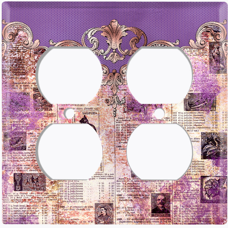Patterned 2 - Gang Toggle Light Switch Standard Wall Plate