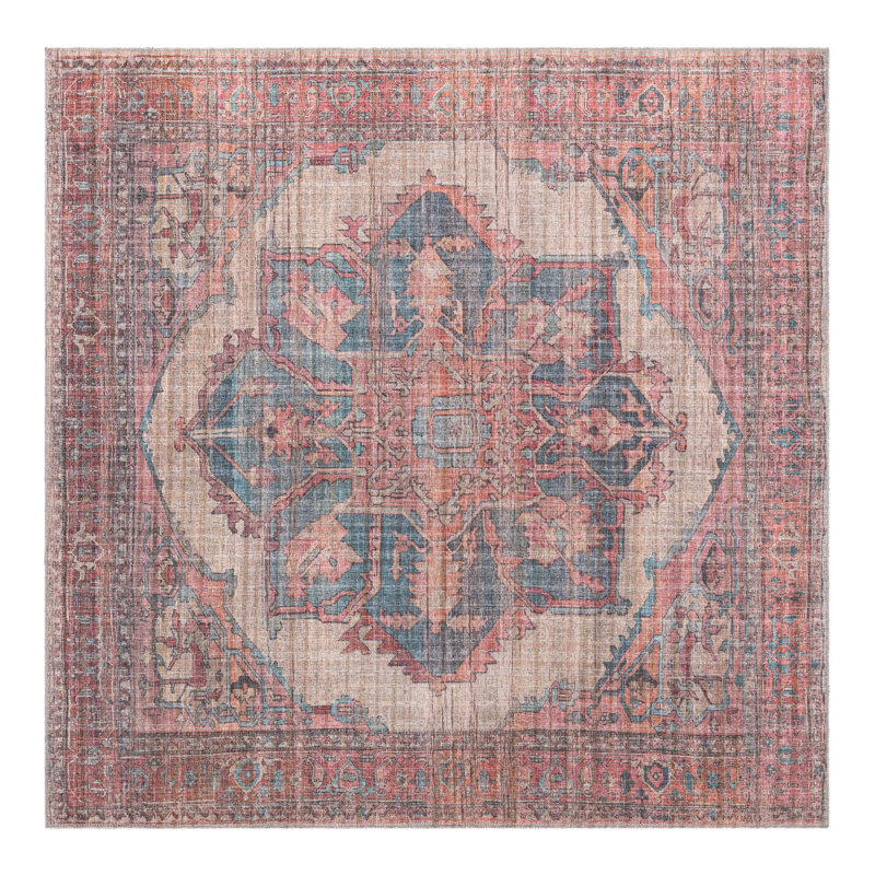 Haag Chenille Floral Indoor Rug, Square 7'3"