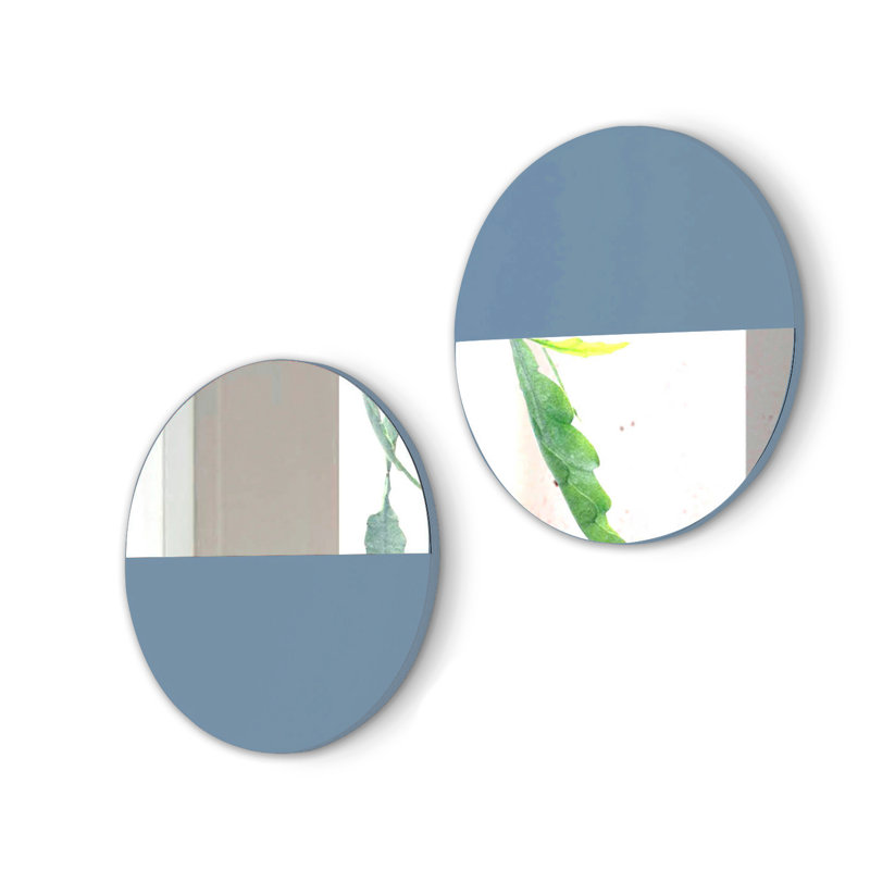 Fryer Flat Wall Mirror, Blue