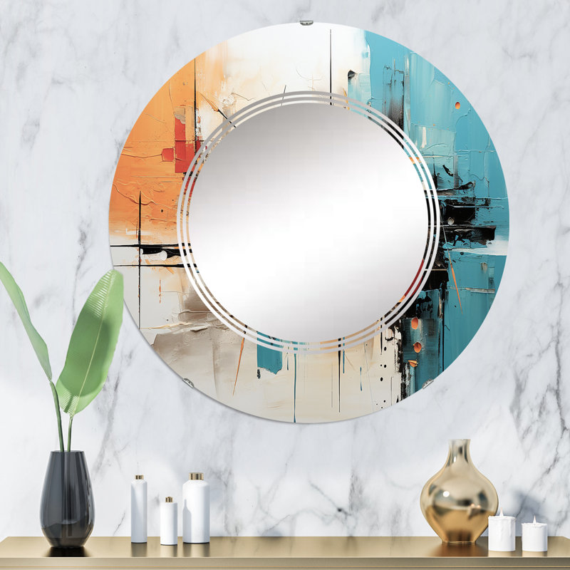 Shermann - Miroir mural moderne rond, 32 po x 32 po