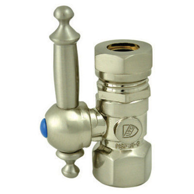 Kingston Brass Vintage 1/2-Inch FIP x 1/2 or 7/16-Inch Slip Joint Quarter-Turn Straight Stop Valve