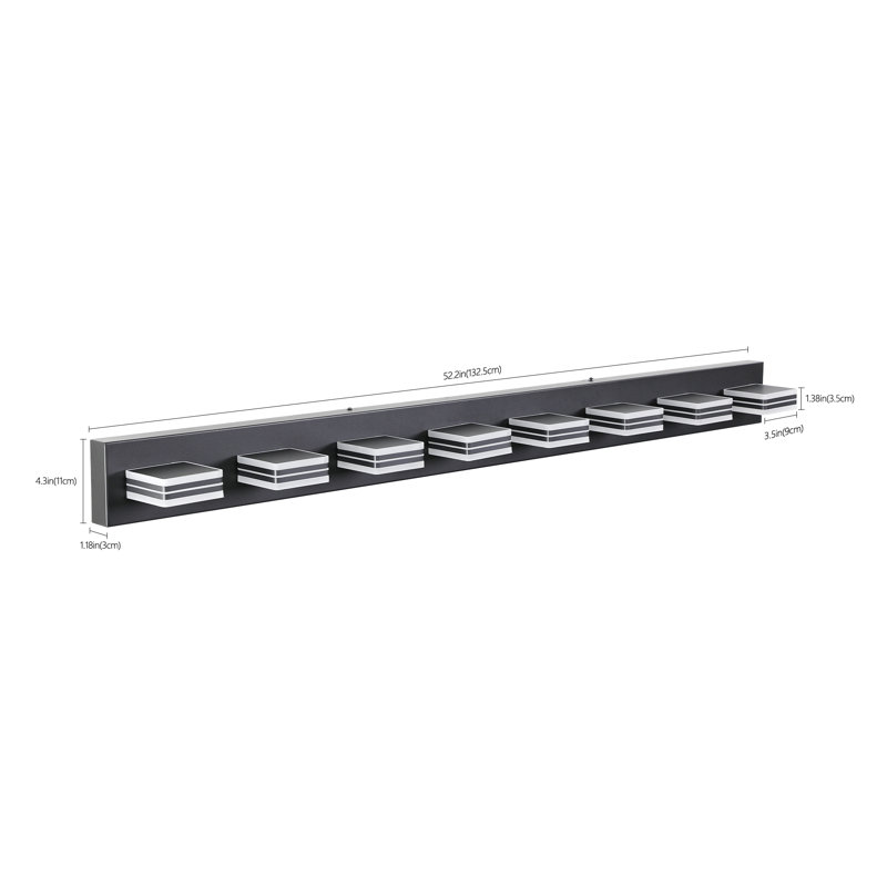 Barre d'éclairage de salle de bain à DEL à 8 lumières Polyfurniture, Noir