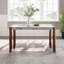 Dining Table for Kitchen or Living Room, white-toned Faux Marble Rectangular Table, Seats 4, 46.5x30 Inches