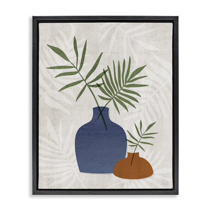 Art mural sur toile flottant Fan Plant, H 31 po x l 25 po, Cadre flottant noir de jais