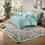 Ensembles de literie contemporains turquoise et argent, tissu en polyester hypoallergénique pour le confort de la maison