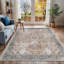 Saylor Machine Washable Traditional Boho Burnt Orange Runner Rug-1193093010