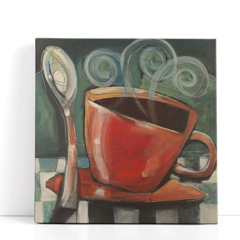 Tasse et cuillère - reproduction d'art sur toile, H 24 po x l 24 po