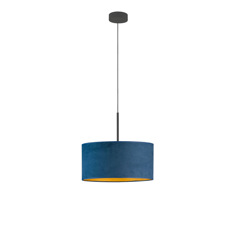 Allita 1 - Light Drum Pendant, Navy Blue/Gold, Black