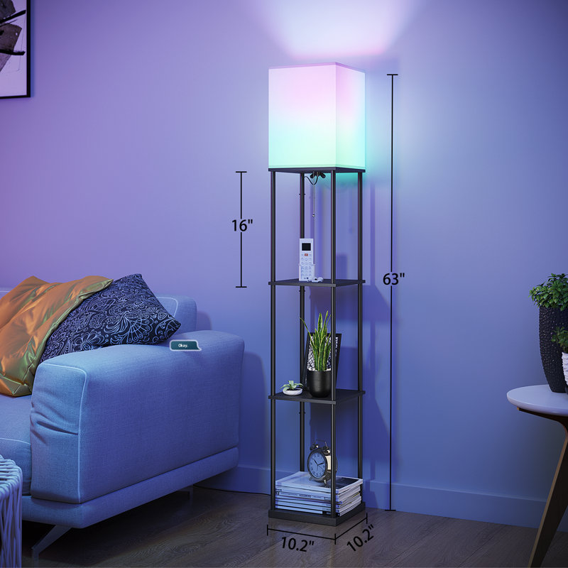 63''H 4-tier Column Smart App Control Floor Lamp