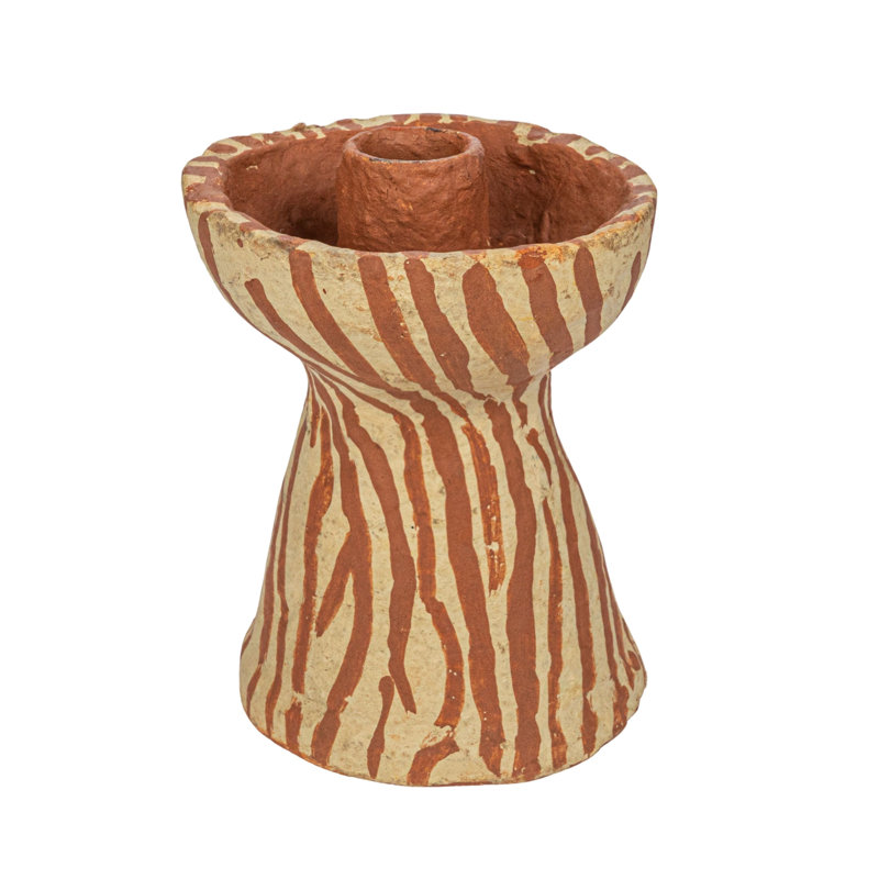 5'' H Paper Mache Tabletop Candlestick