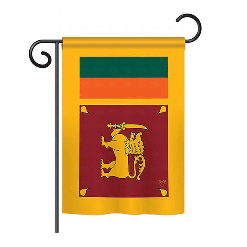 Drapeau pour maison 2 côtés en polyester sri lanka, H 40 po x l 28 po