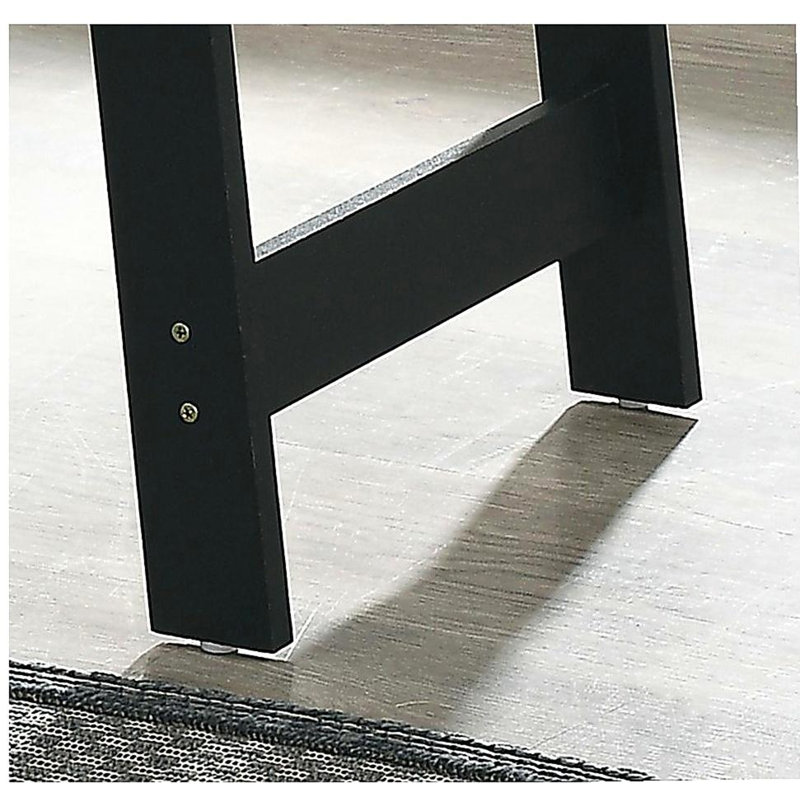 Kenzo 19-inch black side table with marble-like top