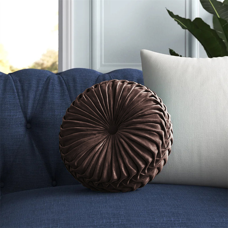 Lanajah Round Pillow Cover & Insert, Coffee