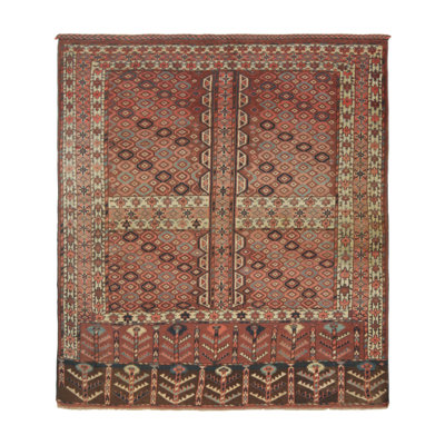 Antique One-of-a-Kind 4'X6' Hand Knotted Area Rug