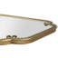 Miroir mural décoratif rectangulaire arrondi, 61 cm x 91 cm, encadré de métal doré à perles irrégulières, idéal pour la salle de bain, le salon et l'entrée.