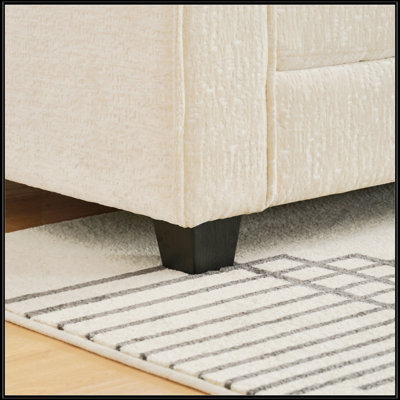 Sectional Cloud Deep Seat Couch, Modern Comfy Chenille L Shaped Sofa For Living Room, Movable Ottoman
