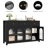 Bonnetta 55.1"W 3 Drawer Buffet, Modern Sideboard with Glass Doors