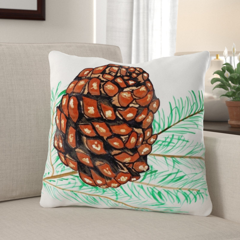 Coussin de pin en cônes Trevin, Microsuède, Intérieur