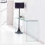 Console en verre, console en verre trempé transparent avec bureaux à bords arrondis, table de canapé