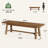 55.12-inch Solid Wood Dining Bench, Farmhouse Long Kitchen Bench With Strengthened Legs For Dining Room, Kitchen, Restaurant, Natural Brown-1696127699