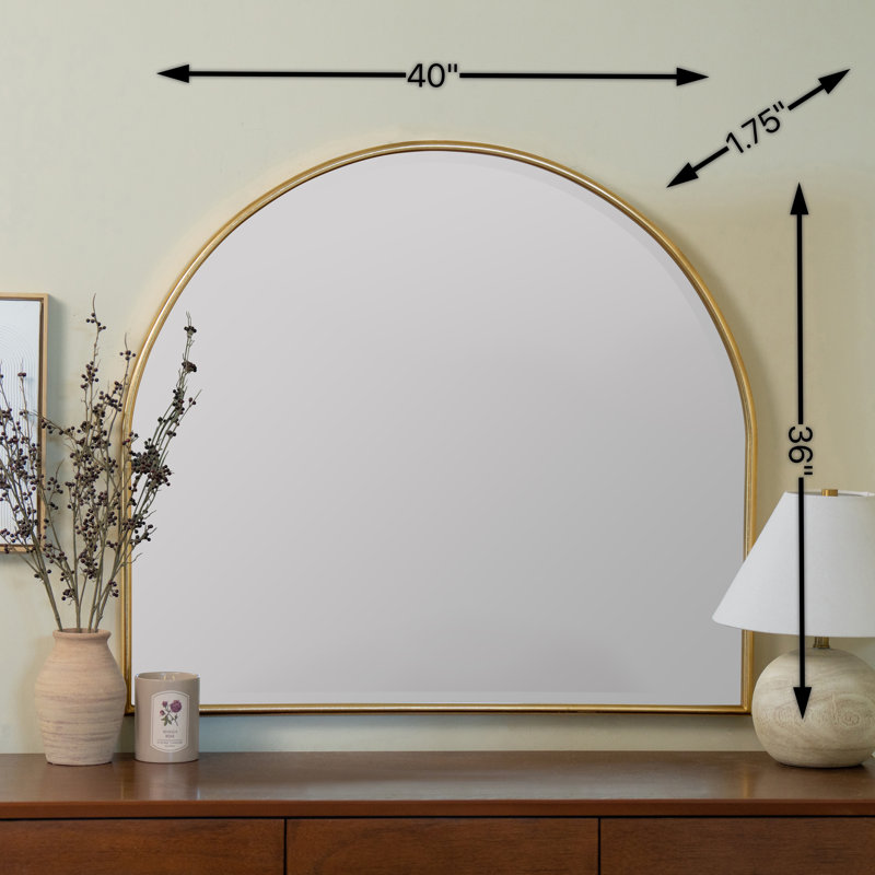 Bellport Arch Beveled Mirror, Gold