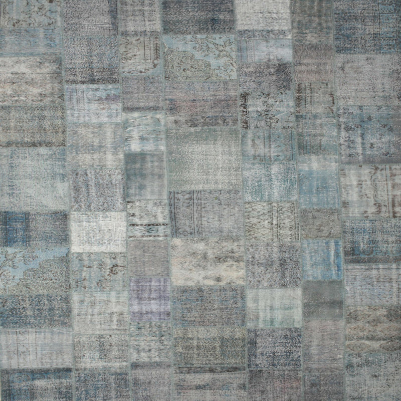 Tapis contemporain gris, Carré 7 pi