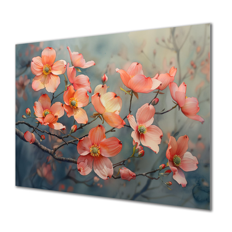 Carli - décoration murale cornouiller, H 16 po x l 32 po x P 1 po, Métal